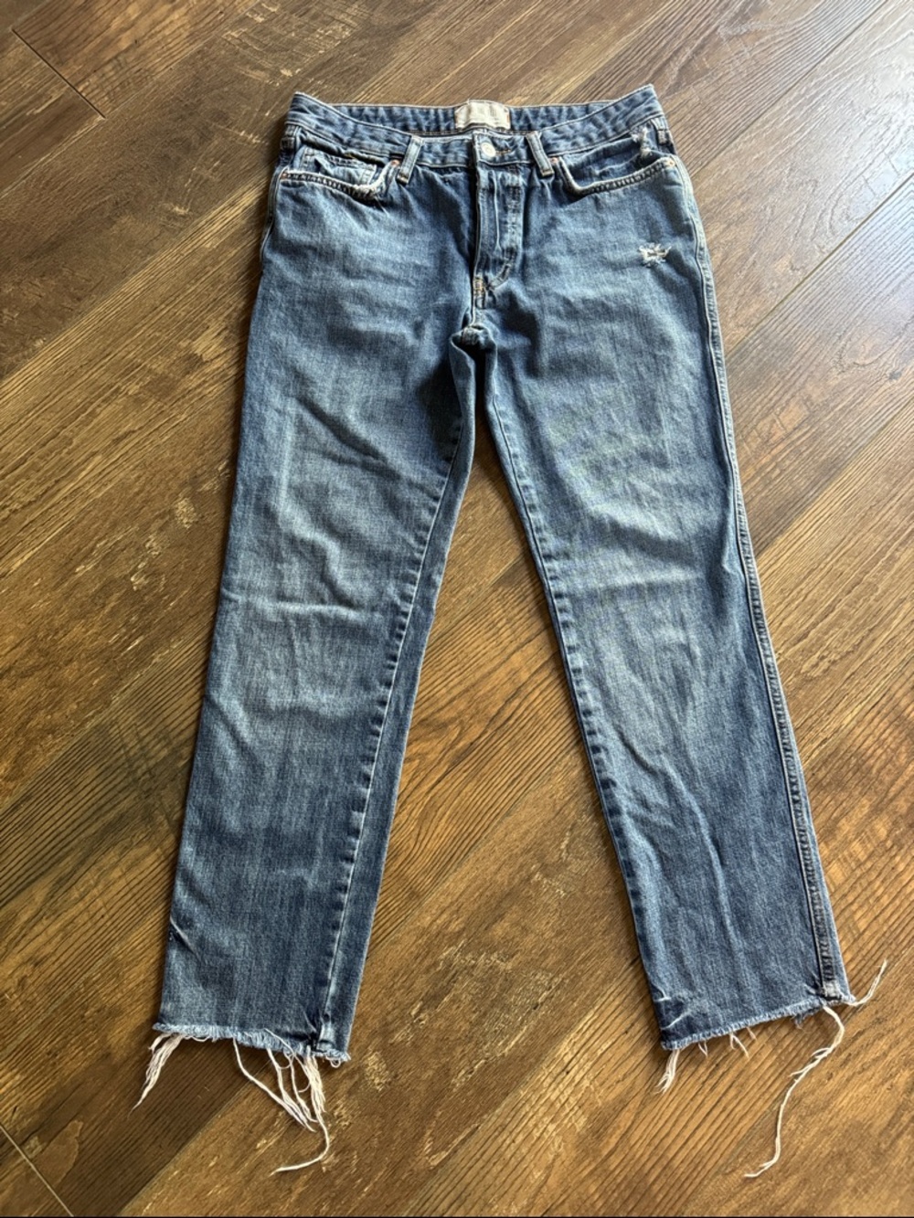 We The Free Classic Women's Blue Straight-Leg Cropped Jeans